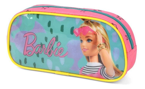 Estojo Barbie Escolar Infantil Simples Luxcel Ei38194bb Pink