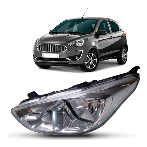 Farol Para Ford Ka 2019 2020 2021 2022 Cromado Manual