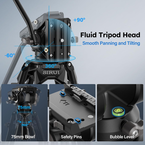 Trípode De Vídeo Sirui Avt-11 Heavy Duty Con Cabezal Fluido,