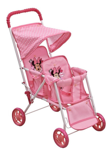 Coche Muñecas 2 Bebotes Mellizos Minnie Baby Shopping