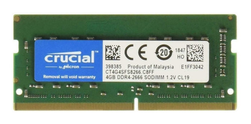 Memoria Ram 4gb Crucial Ct4g4sfs8266 Sodimm - Notebook