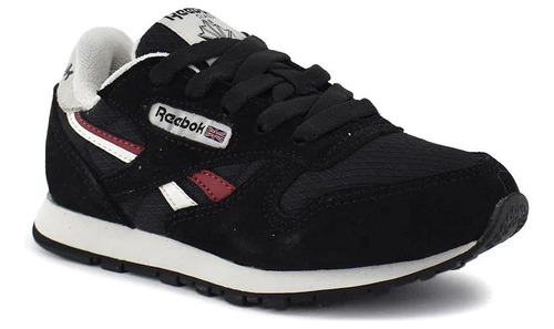 Zapatillas Reebok Classic Leather Kids Negro Azul