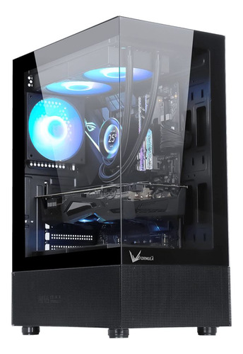Gabinete Mid Tower Formula V Crystal Z1+ Negro 3 Fan