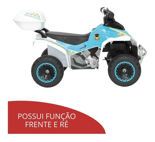 Mini Quadriciclo Moto Elétrica Infantil Importway Policia