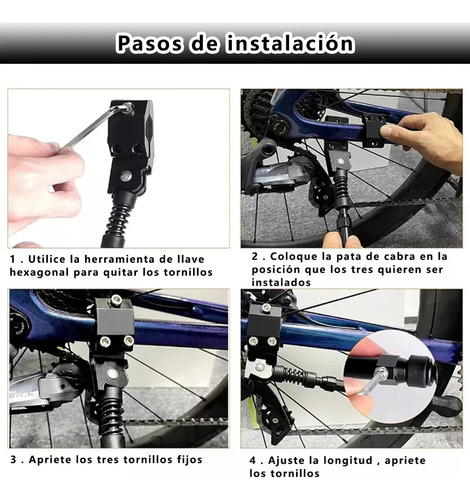 Ajustable Bicicleta Patas De Cabra Soporte Rueda Trasera