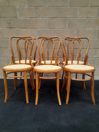 Antiguo Juego De 6 Sillas Originales Thonet Mod 45  C/ Sello