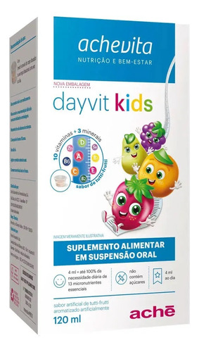 Dayvit Kids Suspensão Oral Sabor Tutti Frutti 120ml 