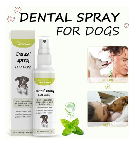 Spray Limpiador Bucal De Menta Para Mascotas Fresh Breath, 1
