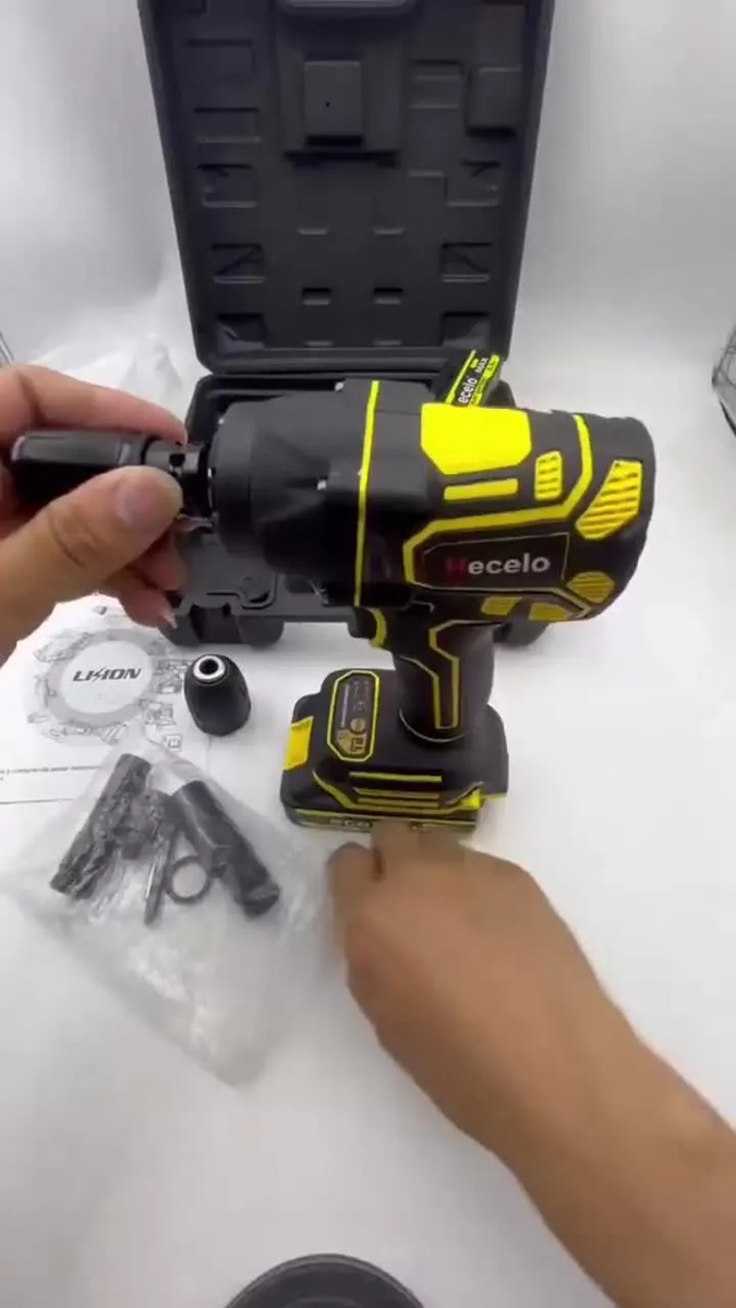 Hecelo Llave de Impacto Brushless Inalambrica 420Nm Alta Potencia 1/2 Pulgada 2 Baterias de Litio Kit Completo de Accesorios Uso Profesional para Mecanica Automotriz Taller y Construccion - imagen 2