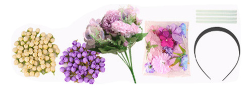 Kit De Diadema De Diadema De Flores Artificial De Púrpura
