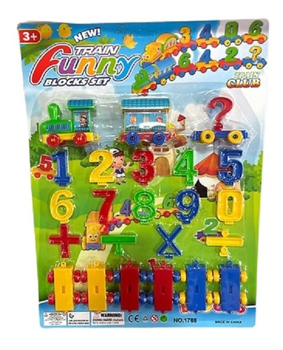 Set Kit Juego Tren De Arrastre Numeros Encastrables 24 Pzs