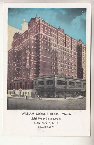 Antigua Postal Ymca William Sloane House New York Vintage