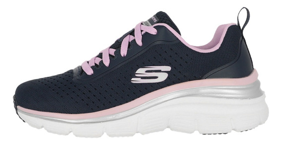 conjunto manzana etiqueta Zapatilla Skechers Fashion Fit Mujer Navy/lavender | Cuotas sin interés