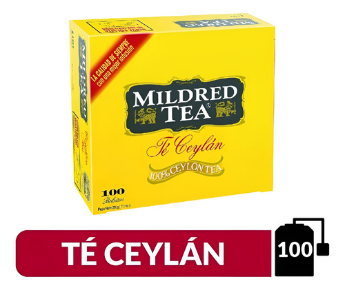 Té Ceylán Mildred Tea Caja 100 Bolsitas 200g