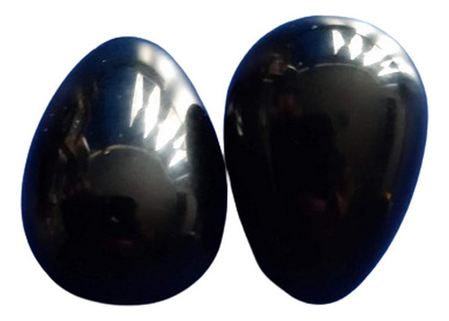 Set De 2 Piedras Forma De Huevo Roca Obsidiana