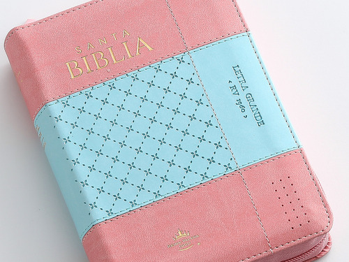 Biblia Rvr1960 Iconic Rosa Azul Im Piel Índice Cierre 12pt