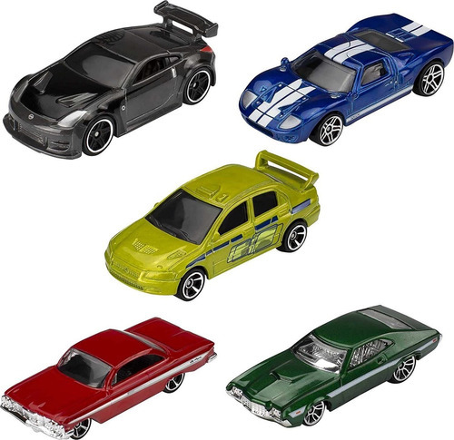 Hot Wheels ® 5 Carros Fast And Furious Rápidos Y Furiosos Ev Multicolor