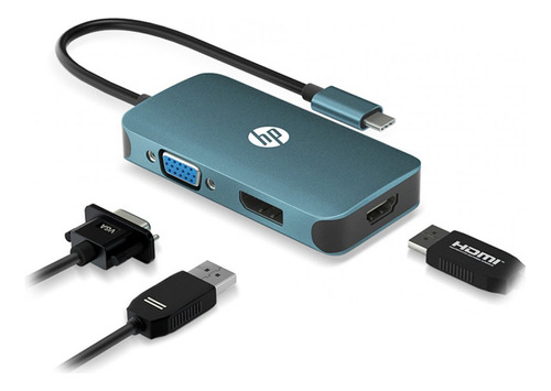 Adaptador Conversor Usb Tipo C A Hdmi Vga Dp Hp Dhc-ct200 Ax