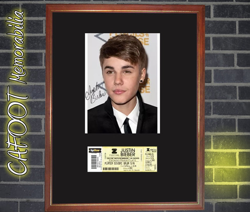 Justin Bieber Foto Firmada Y Entrada Recital Argentina 2013