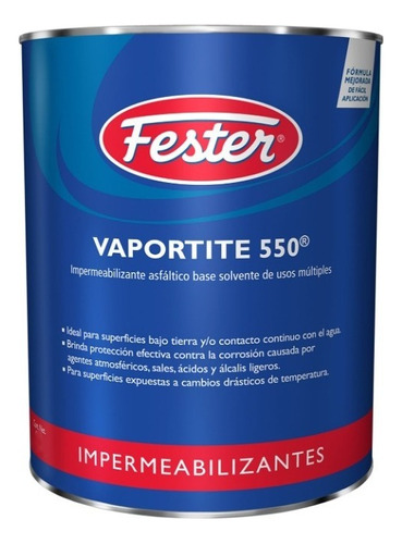 Impermeabilizante Asfáltico Fester Vaportite550 1lt 15200100 Color Negro