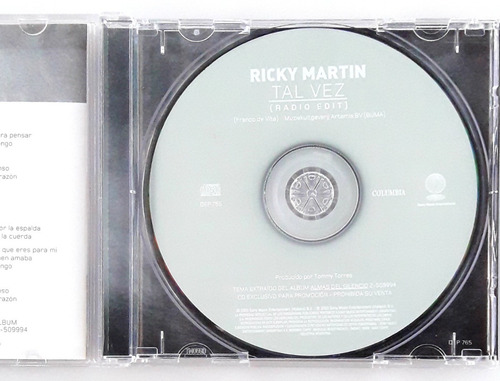 Cd Ricky Martin Single Tal Vez Como Nuev Oka (Reacondicionado)