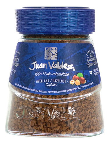 Café instantáneo liofilizado Juan Valdez Liofilizado Avellana Avellana sin gluten frasco 95 g