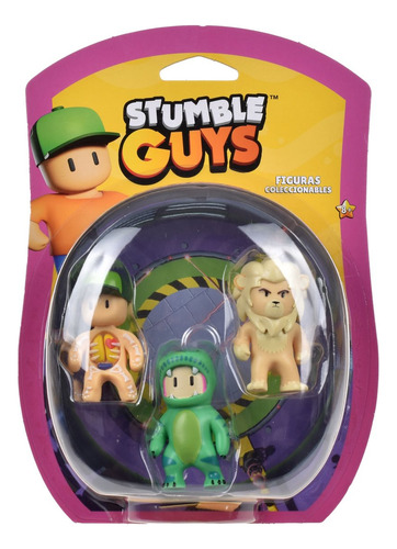 Pack 3 Figuras 5 Cms Stumble Guys - T-rex Guy