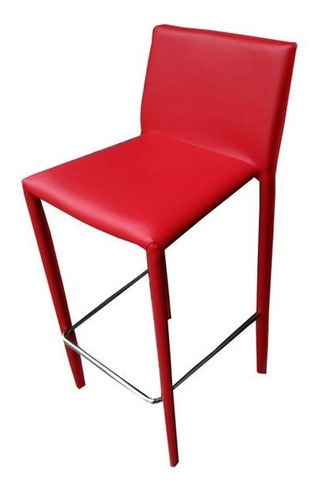 Silla Alta Roja Butaca De Barra Cuero Rojo