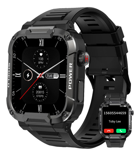 Qinsanjsc Reloj Inteligente De Estilo Militar Para Hombre Pa