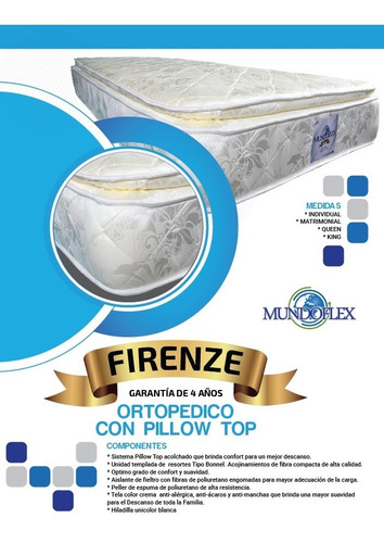 Colchón Individual Ortopedico Un Pillow Top Oferta