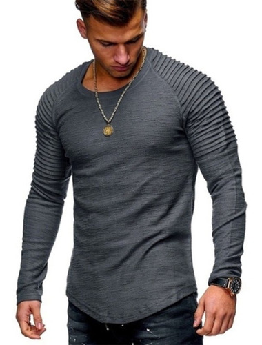 Remeras Hombre Slim Fit Entalladas Mangas Largas Moda A15