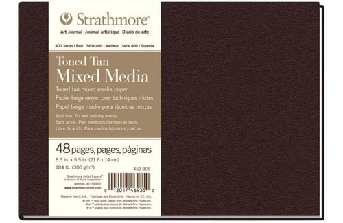   Hardbound Mixed Media Art Journal, . X ., Toned Tan, ...