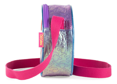 Bolsa Crossbody Cloe Para Niña Diseño Circular Iridiscente Color Violeta
