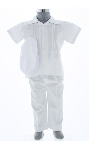 Conjunto De Guayabera Bordada Blanco 3217 1 A 4 Años