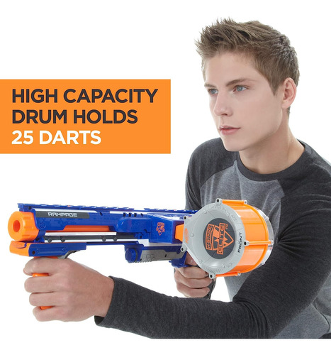 Nerf Rampage N-strike Elite Toy Blaster Con 25 Dart Drum Sla