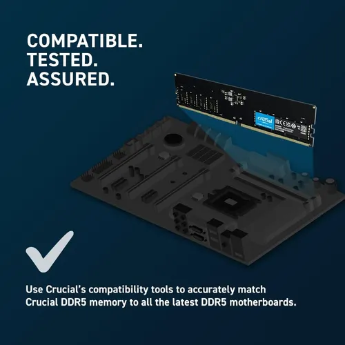 Memoria Ram Crucial, 32 Gb, Ddr5, Udimm De 4800 Mhz, 288 Pin