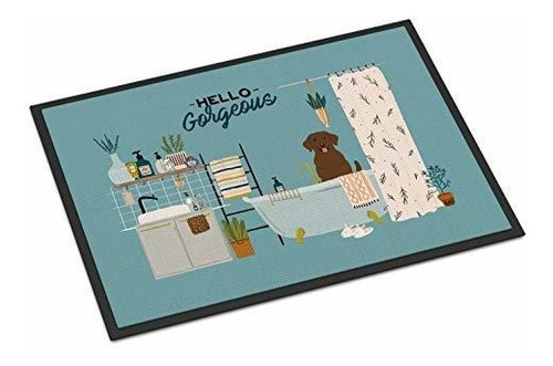 Caroline's Treasures Chocolate Labrador En Bañera Alfombrill