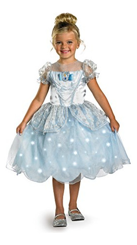 Disney Princess Cinderella Ilumina Traje De Lujo Azul M...