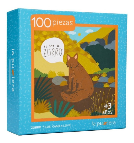 Imagen 1 de 5 de Puzzle 100 Piezas Para Niños Zorro Animales Típicos Chilenos