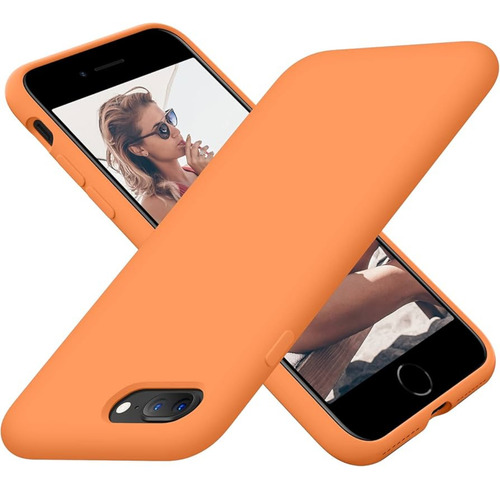 Funda Silicona Iphone 7/8 Plus Naranja Lisa