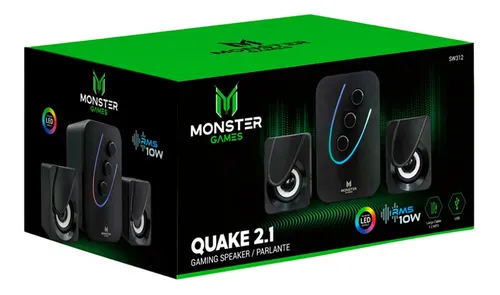 Parlante Subwoofer Monster Games Quake 2.1 Usb Rgb