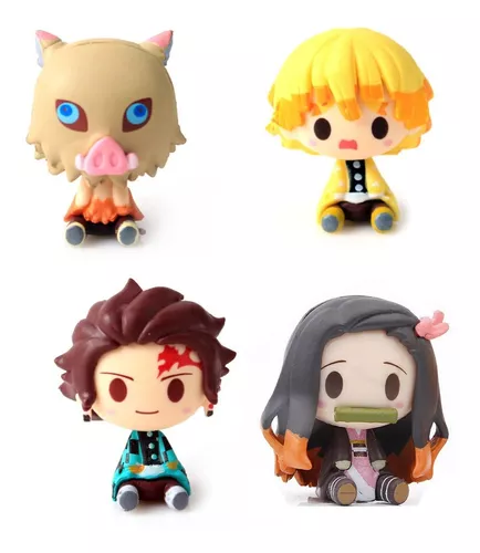 Figura de anime, boneco demon slayer, personagens kimetsu no yaiba, tanjiro  nezuko zenitsu kawaii, presente de