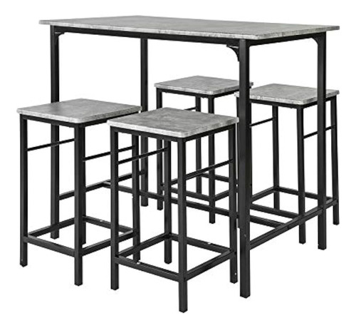 Haotian Ogt11-hg Juego De Comedor De 5 Piezas, Mesa De Comed