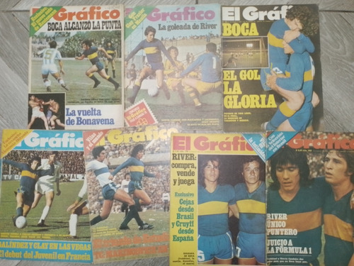 Lote De 7 Revistas - El Grafico - Boca Juniors - Año 1975