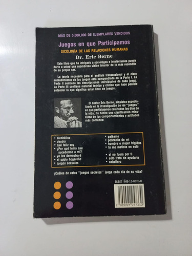 Juegos En Que Participamos. Dr Eric Berne (Usado)