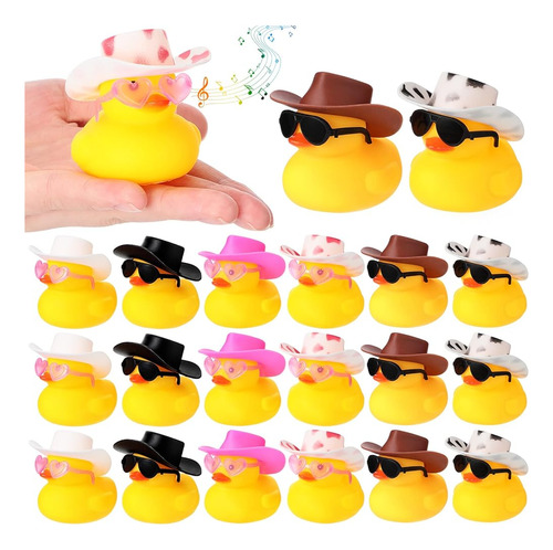 ~? Sratte 24 Sets Cowboy Rubber Duck Con Mini Cowboy Hat Y G