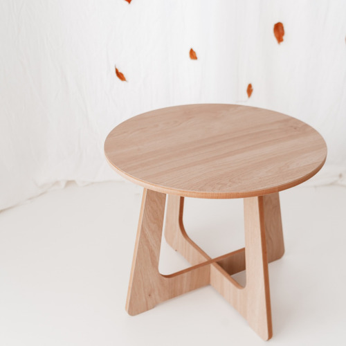 Imagen 4 de 4 de Mesa Ratona Redonda 50x60x60 Mdf Enchapado / Envío Gratis