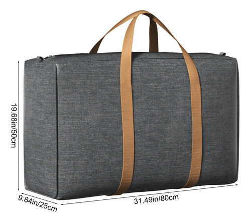Bolsa De Almacenamiento Gris De Gran Capacidad Con Asas Exte