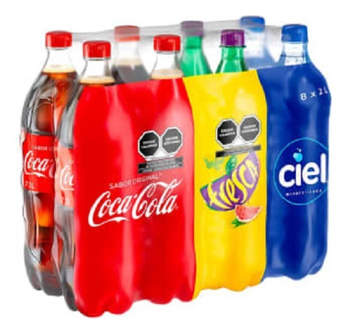 Refresco Coca Cola Fiesta Pack Surtidos 8 Pzas De 2 Lts