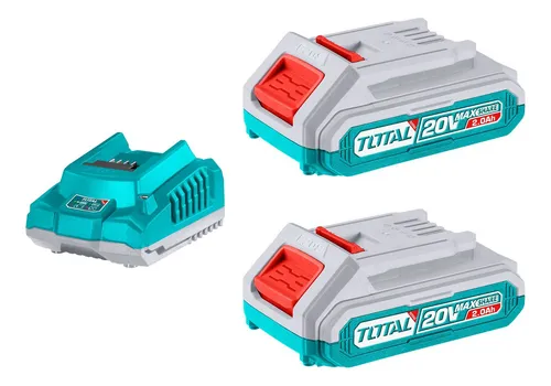 Set 20v Total, 2 Baterías Litio Ion 2.0ah + Cargador Rápido 2A - Línea P20s - TFBCPK1222